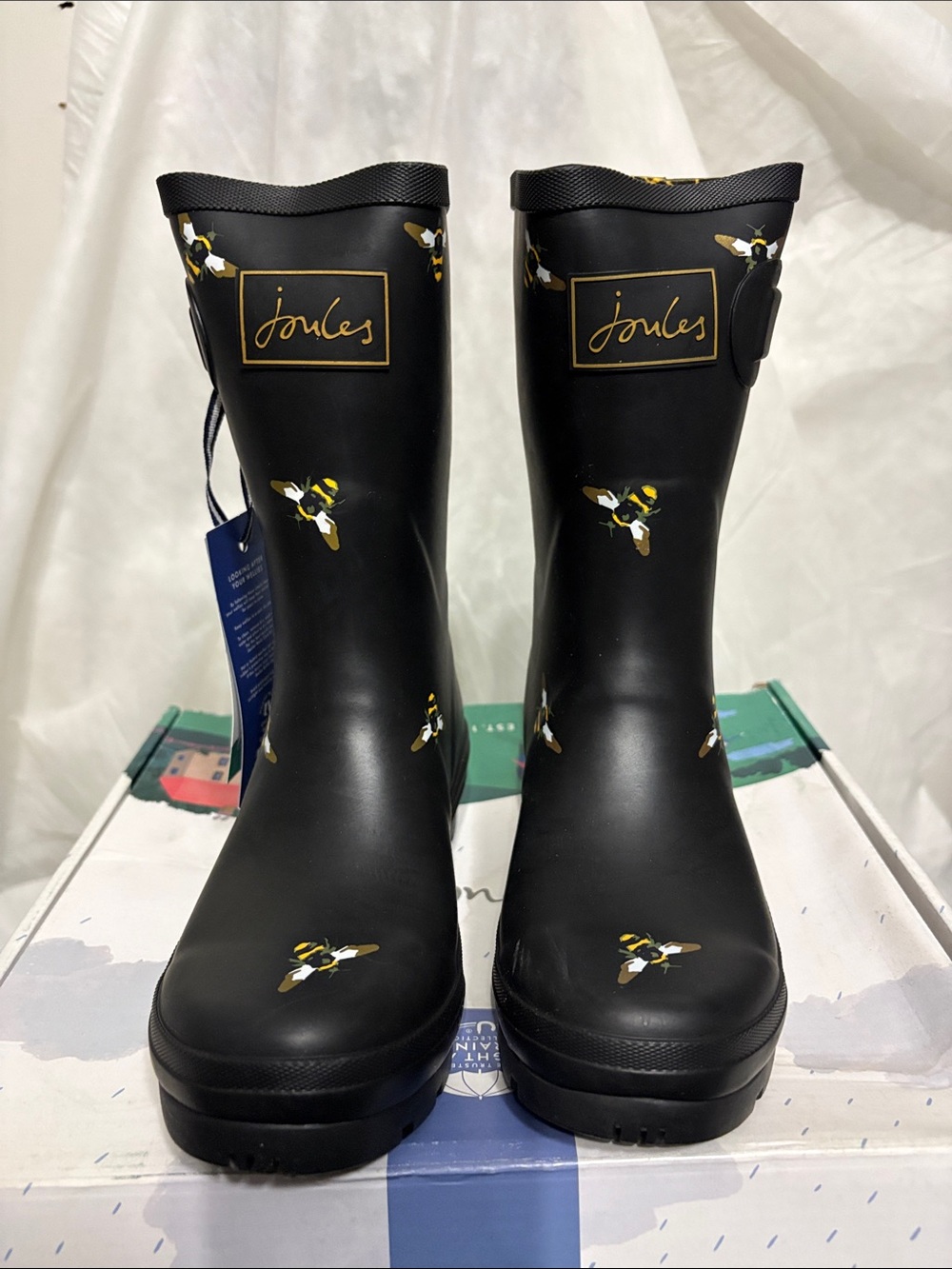 Joules Bee Print Rain Boots size US 5 NWT